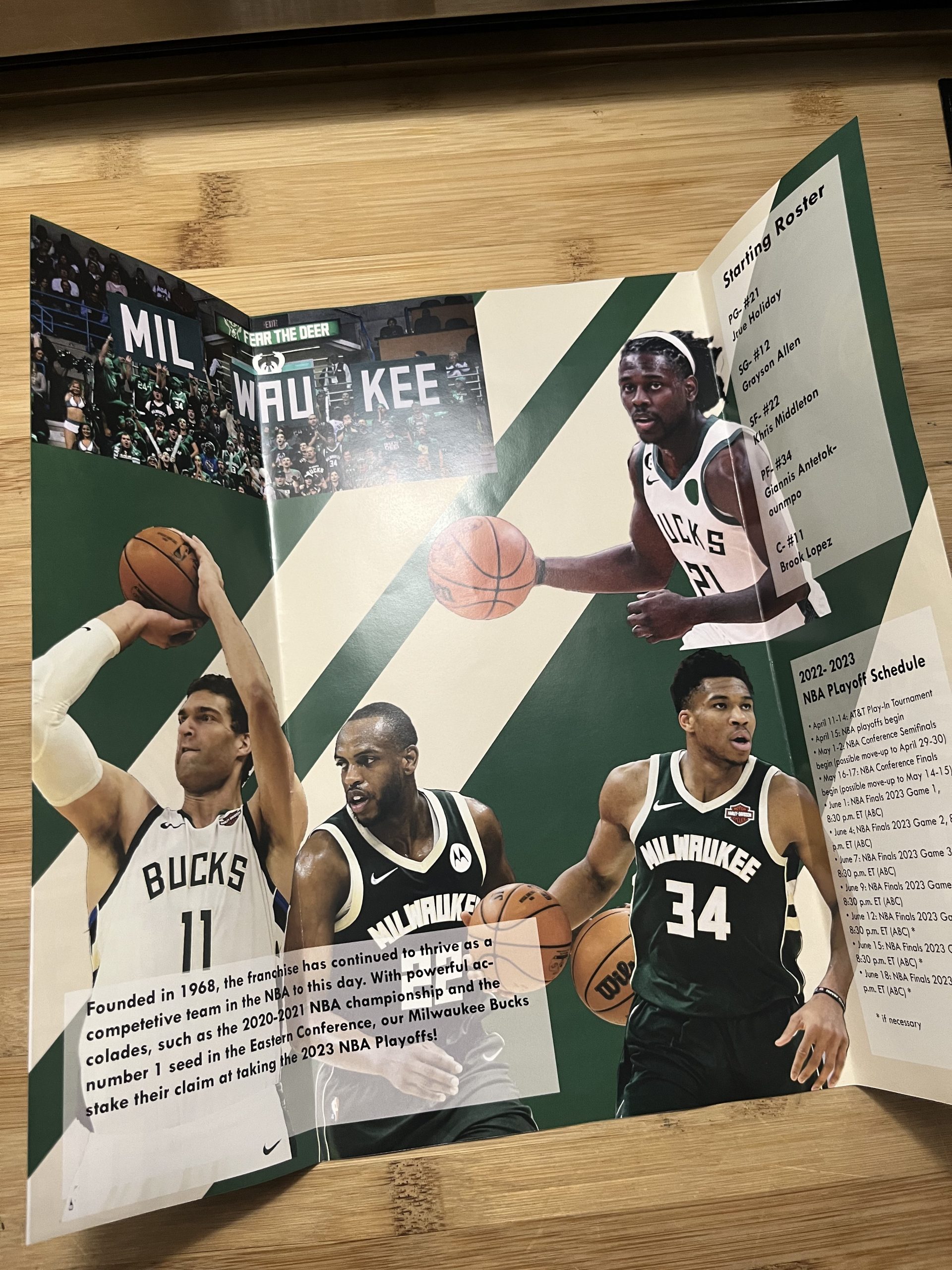 Milwaukee Bucks 2022 Playoff Season Pamphlet Mockup